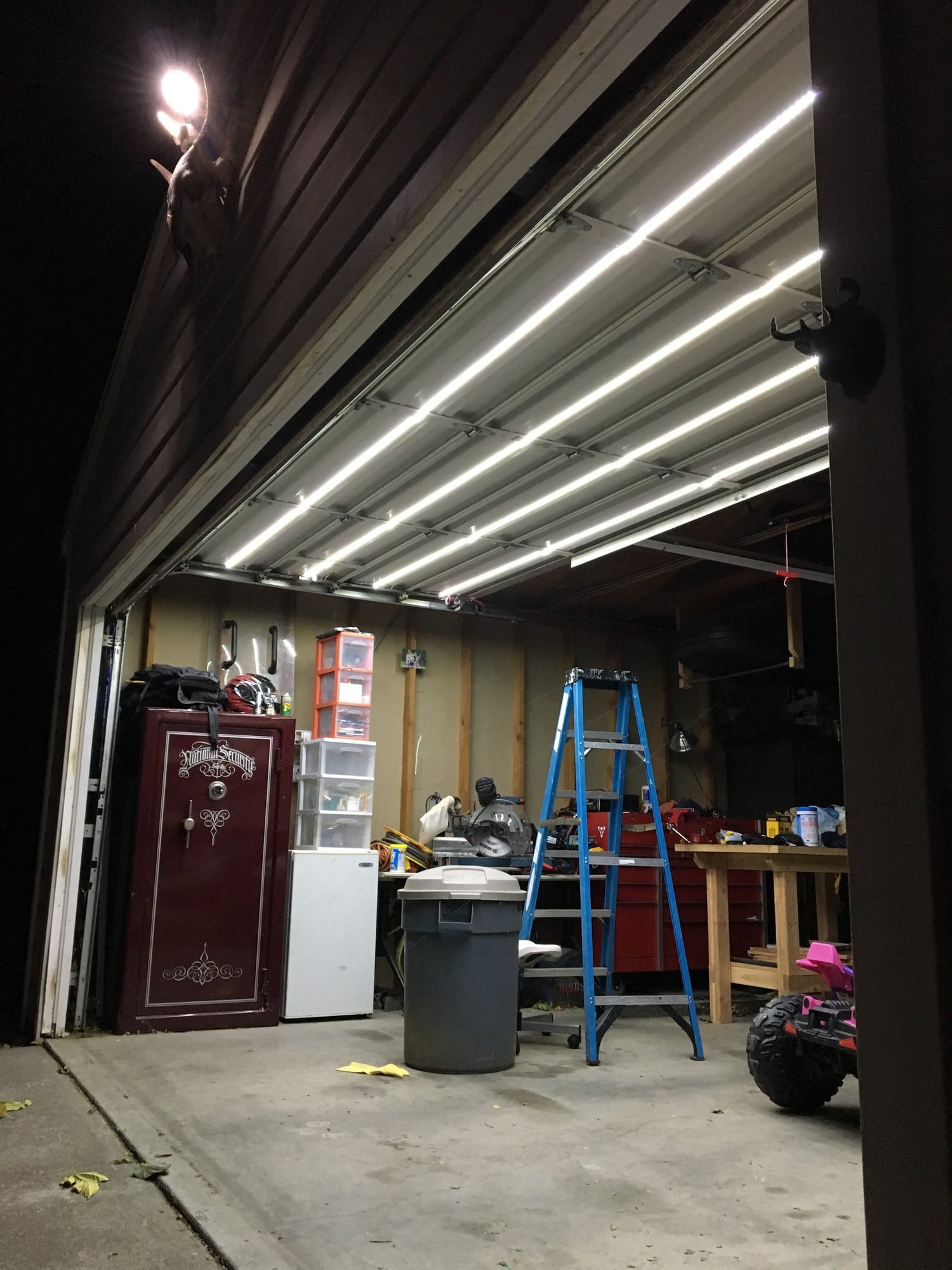 Minimalist Garage door lighting kit  overhead garage door