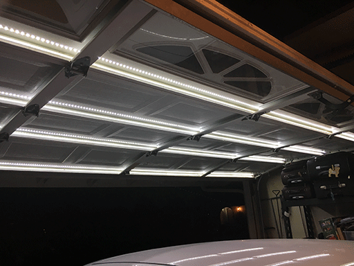 Single Track Garage Door Lighting, Garage Lighting Ideas Plug In