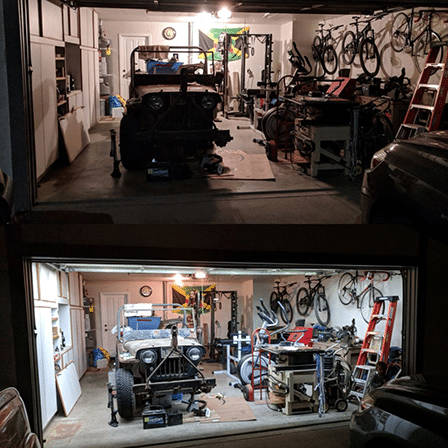 Before-After Garage Door Lightings – LED Garage Door Lights